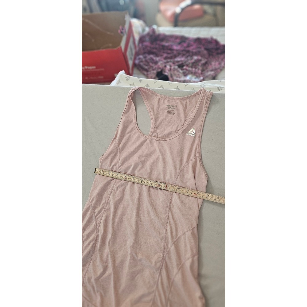 Reebok Womens Racerback Workout Tank Top Heather Pink Size Medium Activewear - Picture 6 of 6